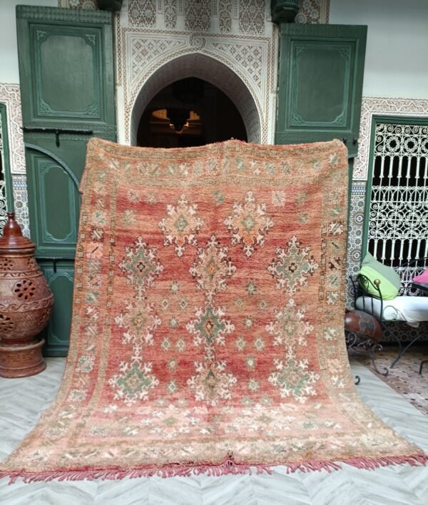 vintage moroccan beni mguild rug, berber handmade area rug  8.69 x 6.72 Feet / 265 x 205 cm