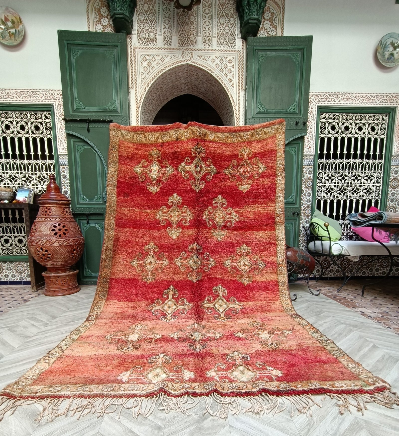 1-scaled-2 Moroccan rug Hand knotted - Beni ourain rug - Berber wool rug - Handmade rug 5.64 Feet / 277 x 172 cm 9.08 x - Image 1
