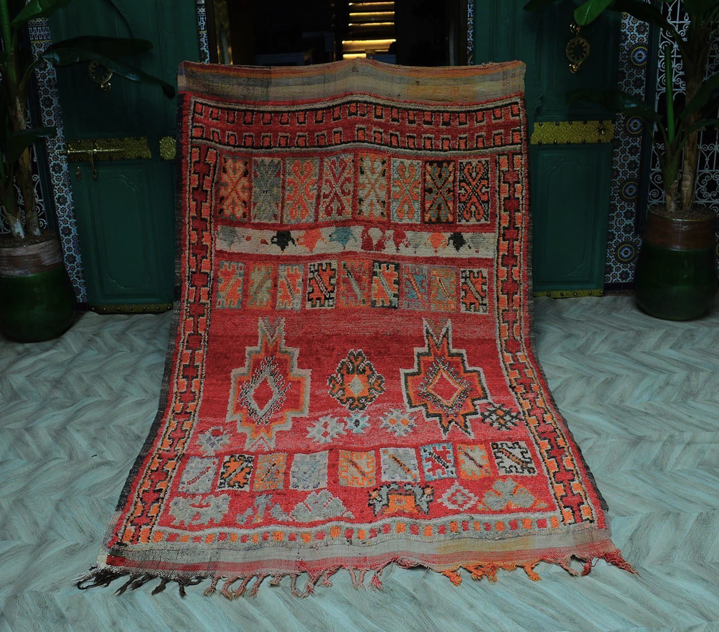 DSC_0087-1 vintage moroccan beni mguild rug, berber handmade area rug 267 x 158 cm - Image 1
