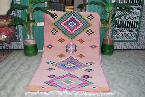 Vintage Azilal Berber Rug – Pink Moroccan (267x158cm)