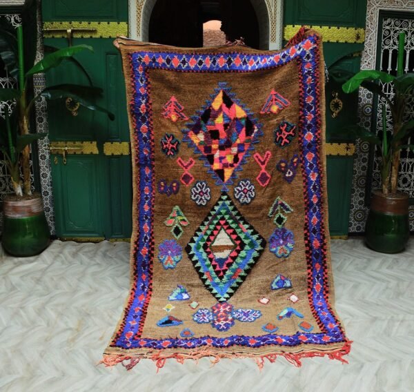 Vintage colorful moroccan rug, vintage Boujad rug, rug old moroccan, berber carpet 281 x 153 cm