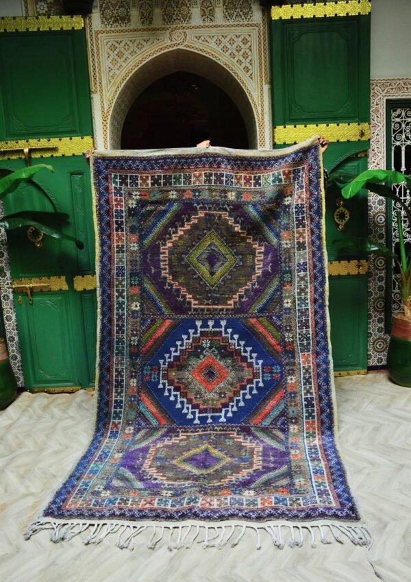 vintage colorful moroccan rug, vintage Boujad rug, rug old moroccan, berber carpet 281 x 153 cm