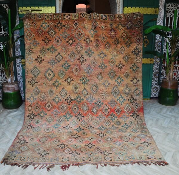 Vintage moroccan beni mguild rug, berber handmade area rug 293 x 203 cm