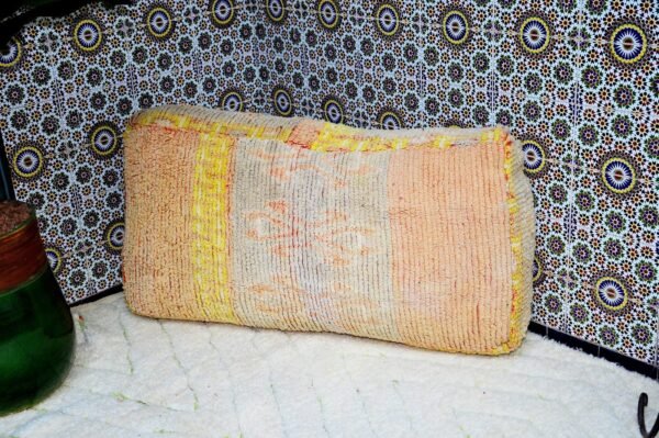 Handmade Moroccan Kilim Pouffe,Big Size, 100% Wool, Vintage Style, footrest pillow