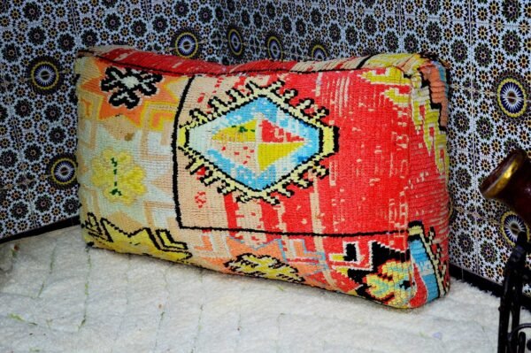 Handmade Moroccan Kilim Pouffe,Big Size, 100% Wool, Vintage Style, footrest pillow