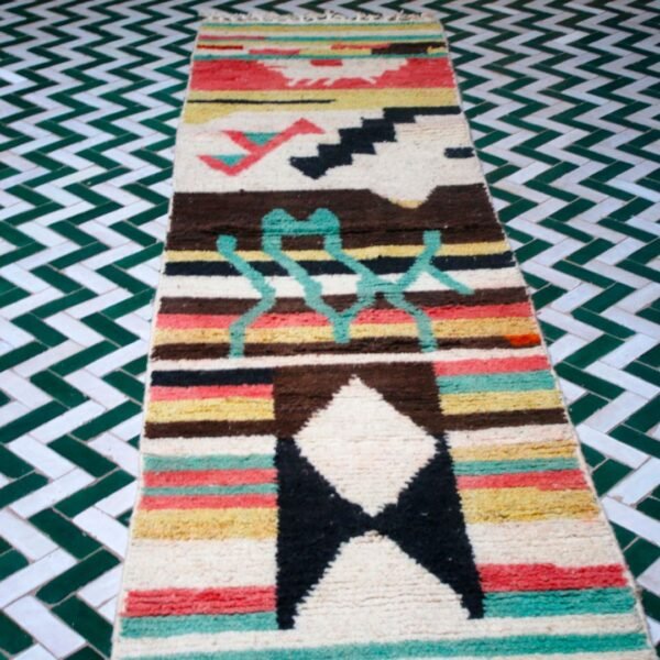 Handmade Azilal Runner Rug – 295x72cm Vintage Style