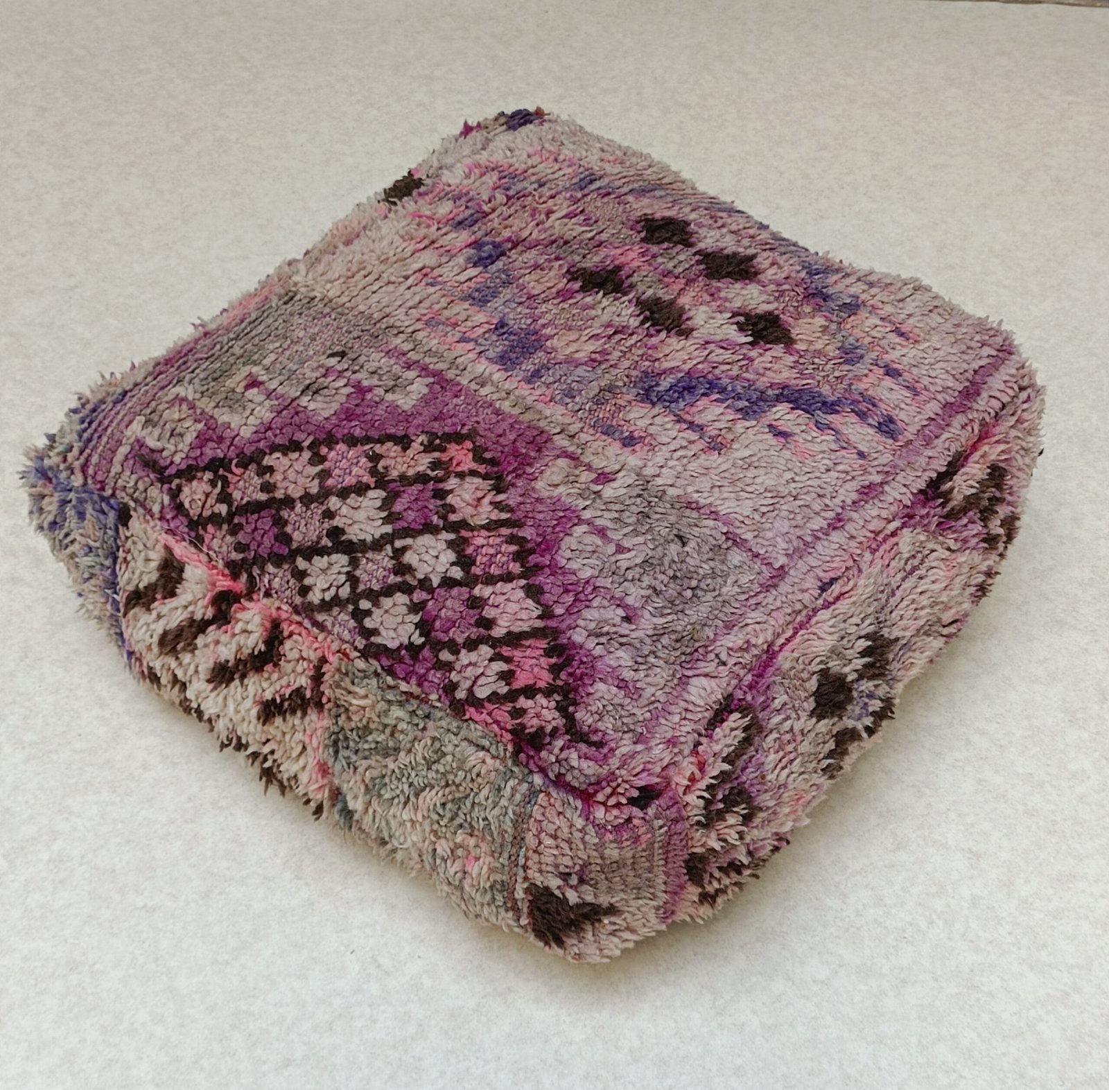 IMG_20210916_120558-scaled-1 vintage floor cushion, Moroccan ottoman footstool, living room deco,outdoor kilim pouf 1.96 x 1.96 x 0.65 FT / 60 x 60 x 20 cm - Image 1