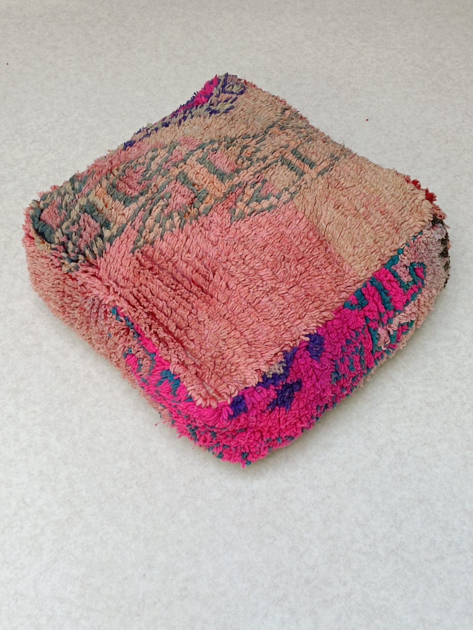 IMG_20210916_133820-scaled-1 Square Ottoman Kilim Pouf, square Pouf, handmade kilim pouf, Moroccan ottoman pouf, floor cushion 1.96 x 1.96 x 0.65 Feet / 60 x 60 x 20 cm - Image 1