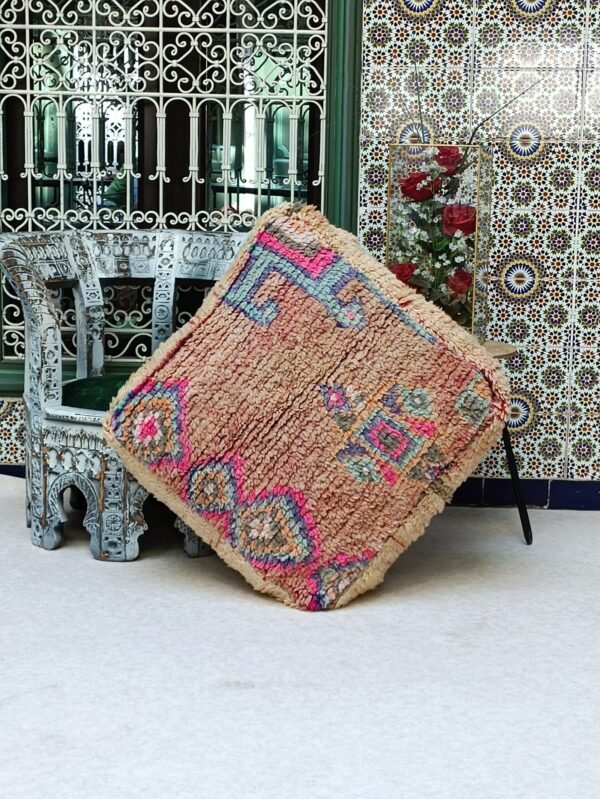 floor cushions, boujad Vintage floor cushion, Moroccan pouf 1.96 x 1.96 x 0.65 FT / 60 x 60 x 20 cm