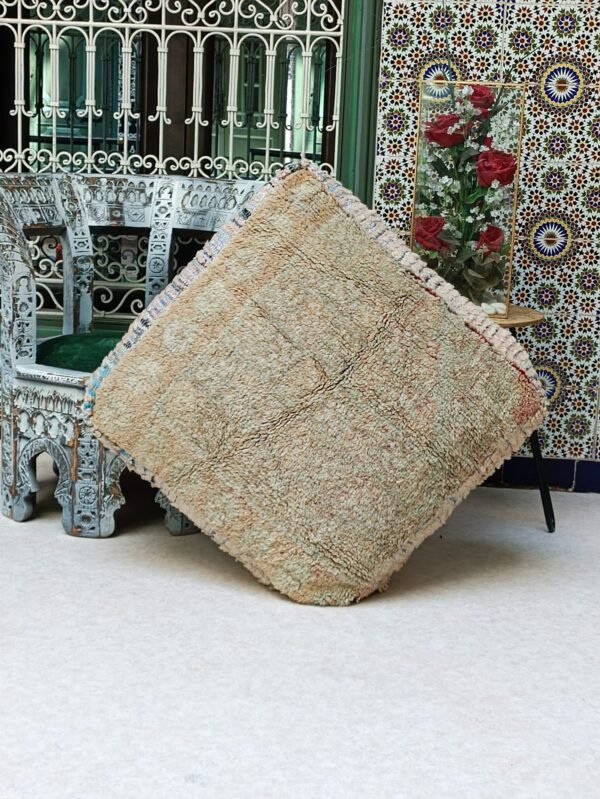 Moroccan pillow, Floor pouf, vintage Moroccan ottoman, yoga meditation cushion 1.96 x 1.96 x 0.65 FT / 60 x 60 x 20 cm