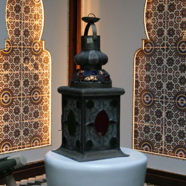 Moroccan Glass Lantern – Stained Glass Candle Holder