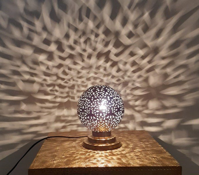 il_794xN.2743544778_rm6z Moroccan table lamp in brass, round bedside lamp - Image 1