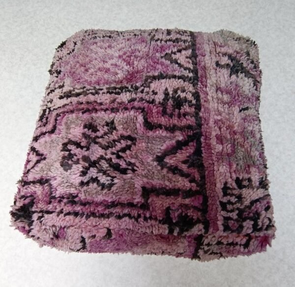 Handmade Moroccan Kilim Pouffe, 100% Wool, Vintage Style, footrest pillow
