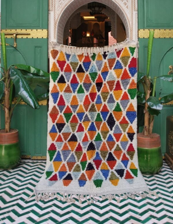 Handmade Azilal Rug, Multicolored Wool Rug 262cm x 155cm